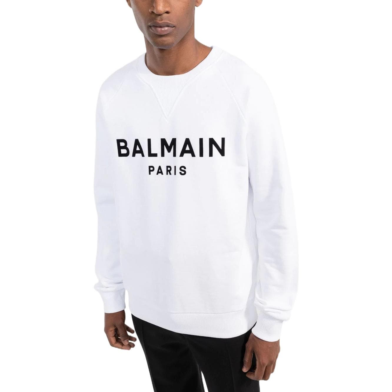 Кофта Balmain SS22 Logo Raglan Sweatshirt White — фото 4