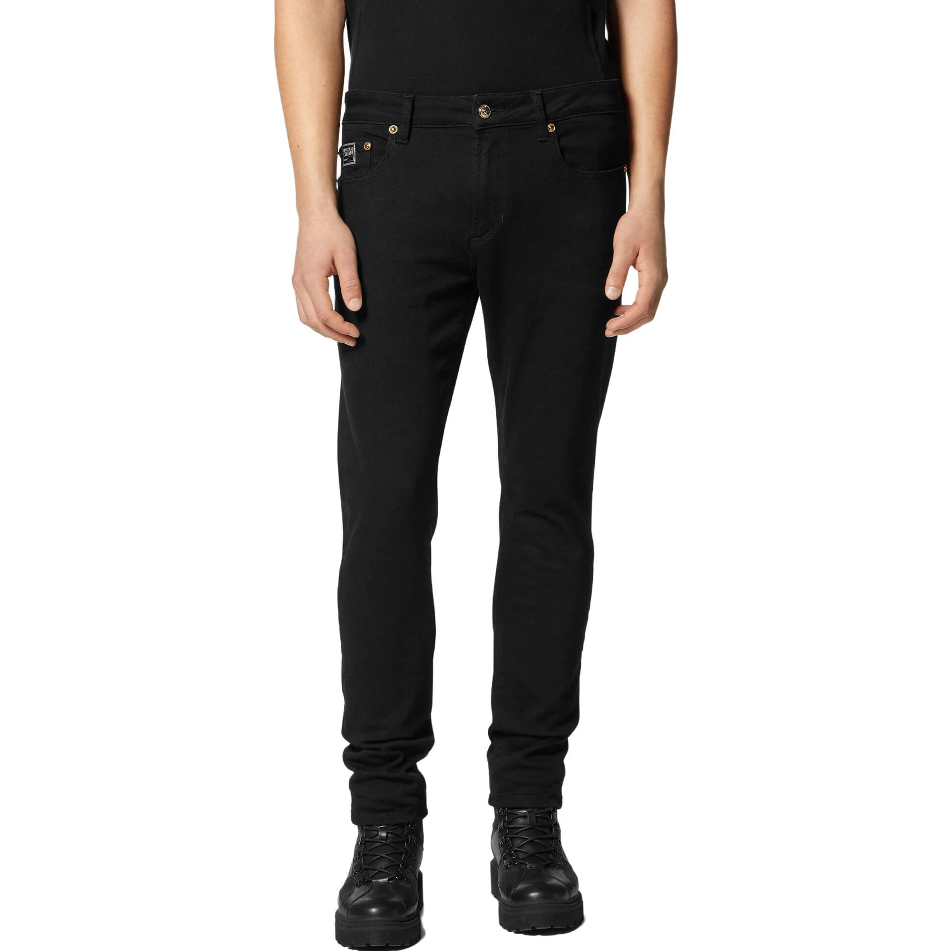 Штаны Versace Jeans Couture FW23 Button Denim Pants Black - изображение 3