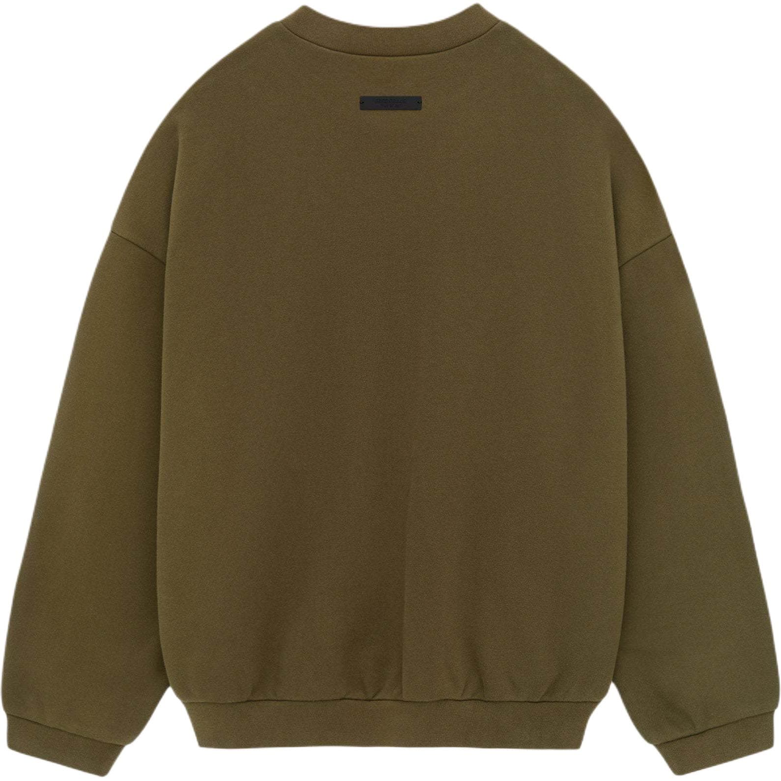 Худи Fear Of God Essentials Флис Толстовка с круглым вырезом Мужской Темно-оливковый - изображение 2