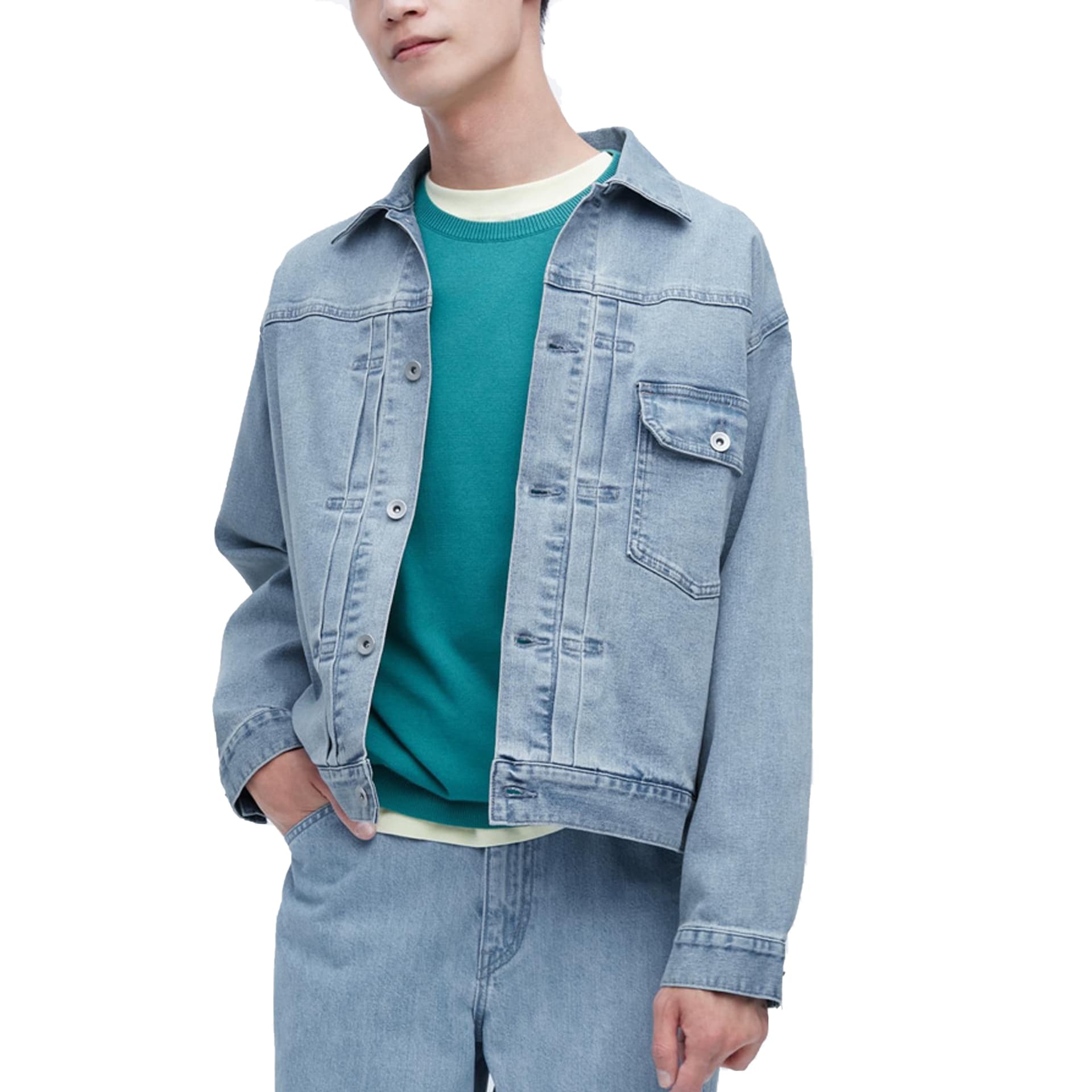 Куртка UNIQLO Denim Jacket Light Blue - изображение 3