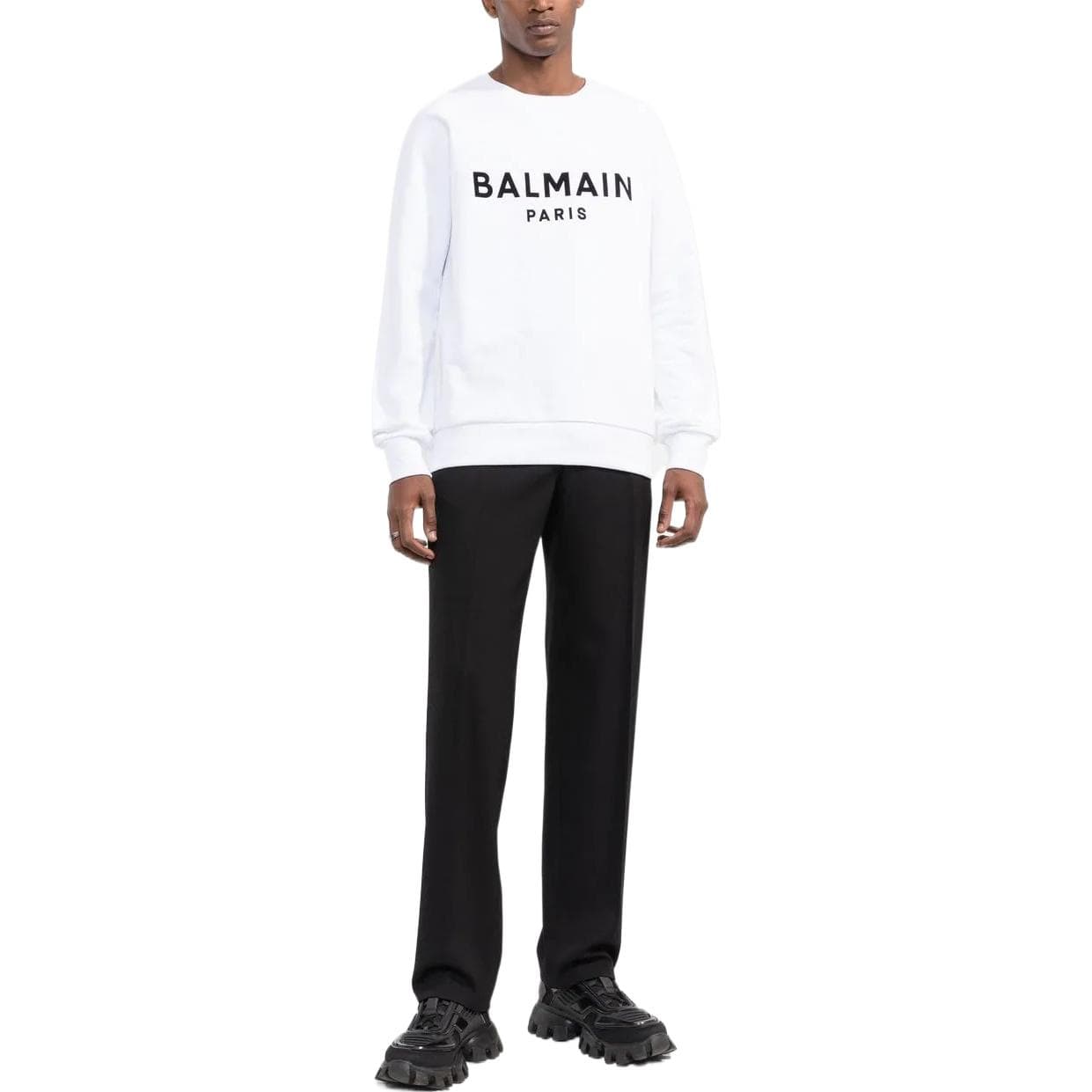 Кофта Balmain SS22 Logo Raglan Sweatshirt White — фото 2