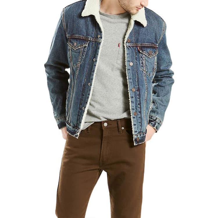 Джинсовая куртка Levi's FW22 Fleece Denim Jacket Dark Blue - изображение 3