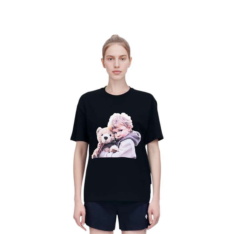 Футболка acme de la vieADLV Baby Face Bear Doll Hug Short Sleeve T-Shirt Black T - изображение 2