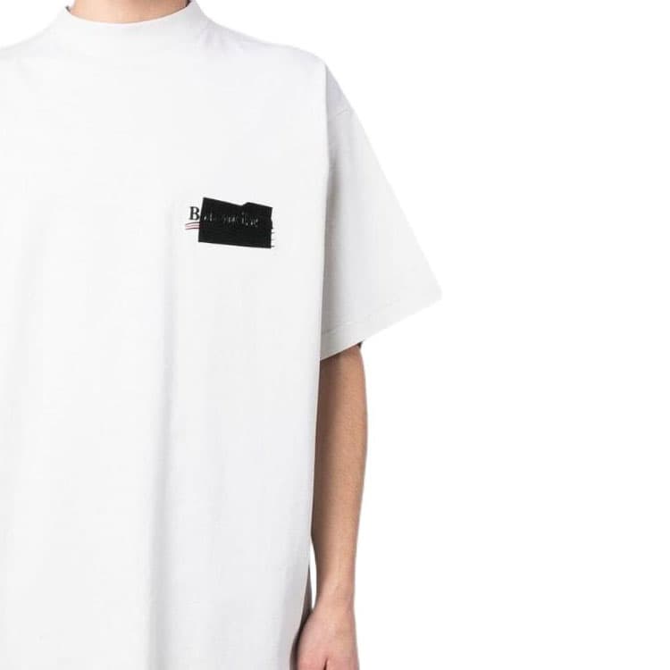 Футболка Balenciaga SS23 Embroidered Logo T-Shirt White - изображение 4