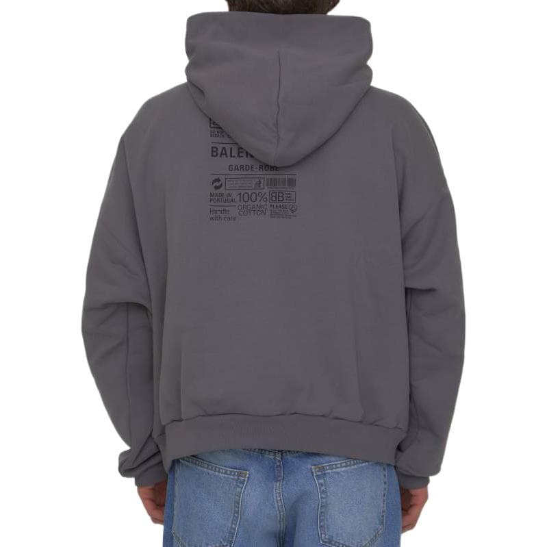Худи Balenciaga SS23 Hoodie Grey - изображение 4