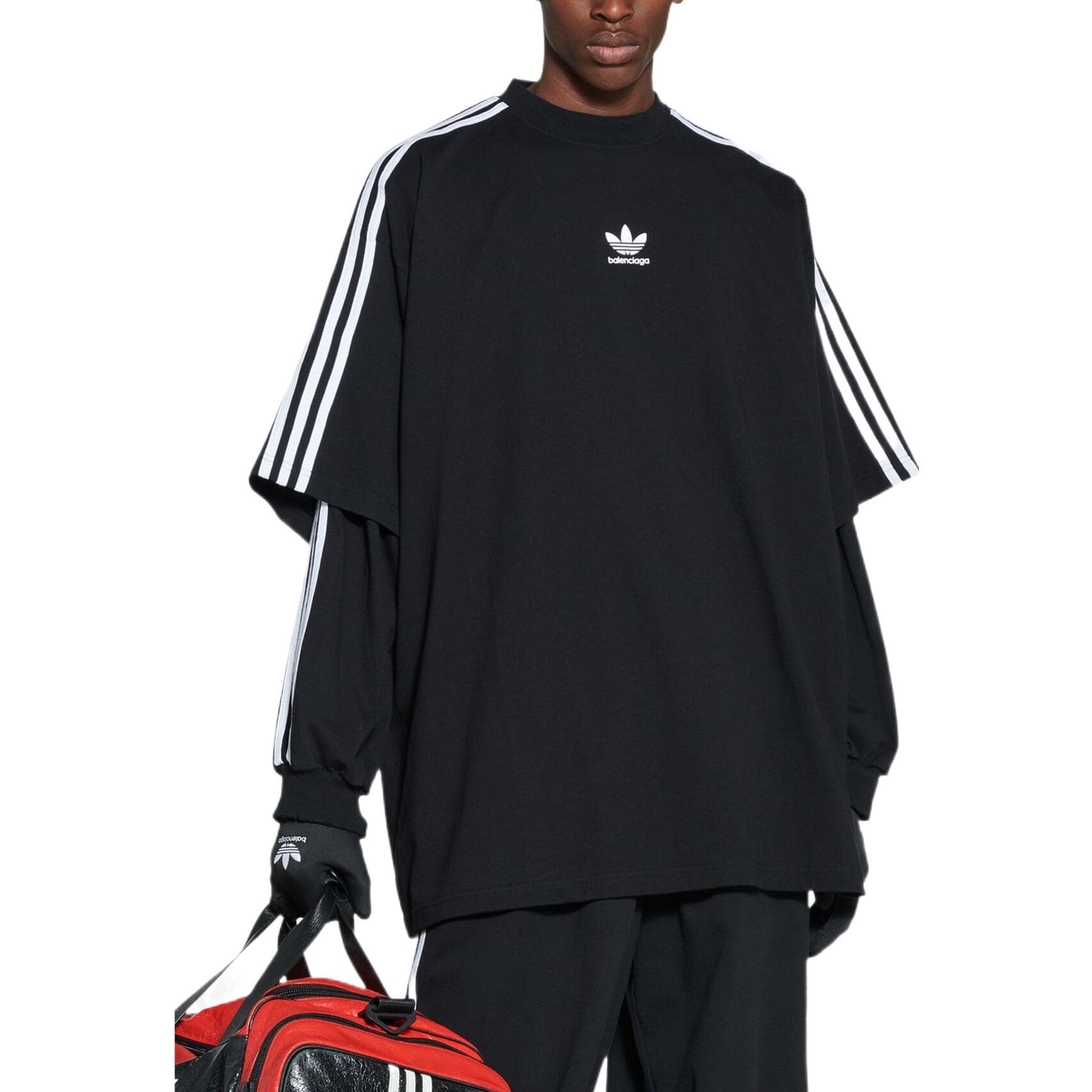 Футболка Balenciaga x adidas FW22 Logo T-Shirt Black — фото 5