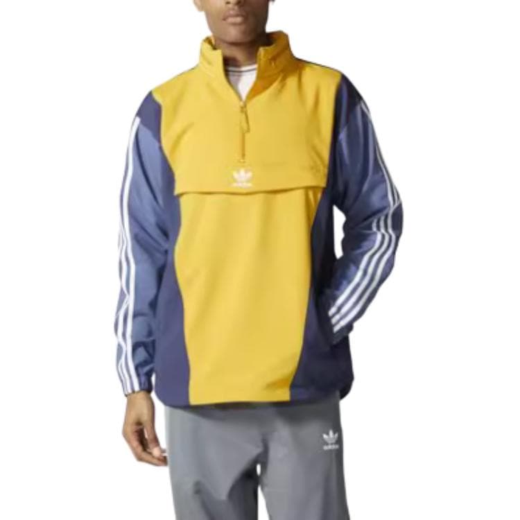 Кофта adidas Originals Striped Logo Half-Zip Sweatshirt Yellow - изображение 3