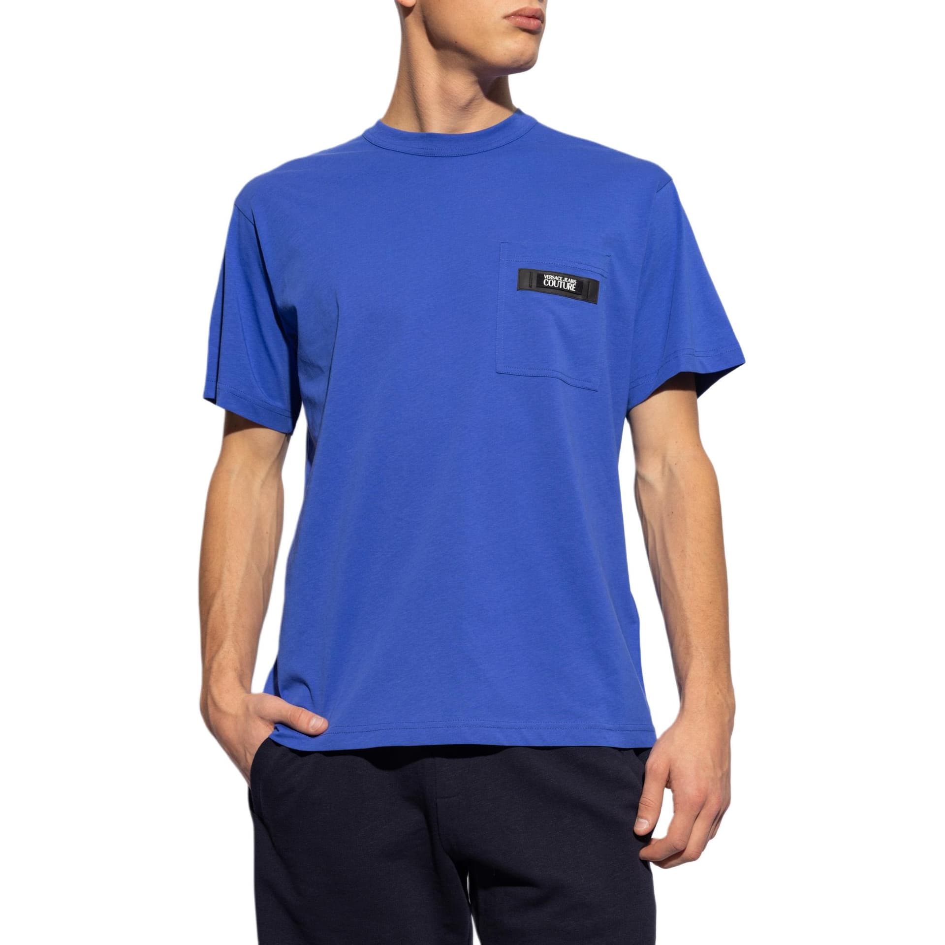 Футболка VERSACE JEANS COUTURE T-Рубашка Мужская Синяя - изображение 3