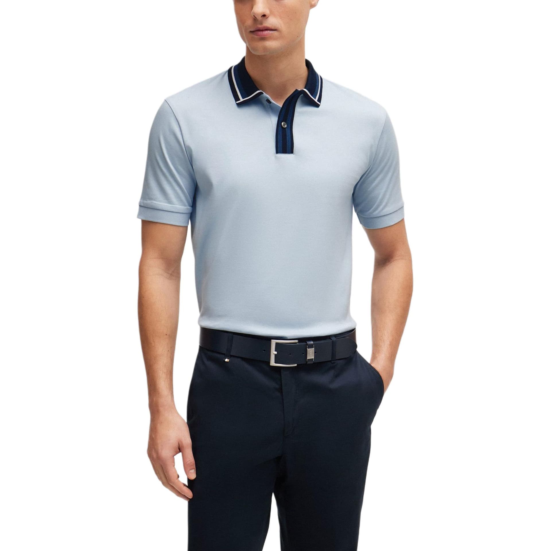 Поло HUGO BOSS Mercerised-Cotton Slim-Fit Polo Shirt - изображение 2