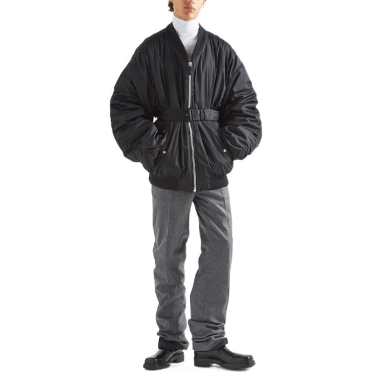 Куртка Prada FW22 Belted Jacket Black - изображение 2