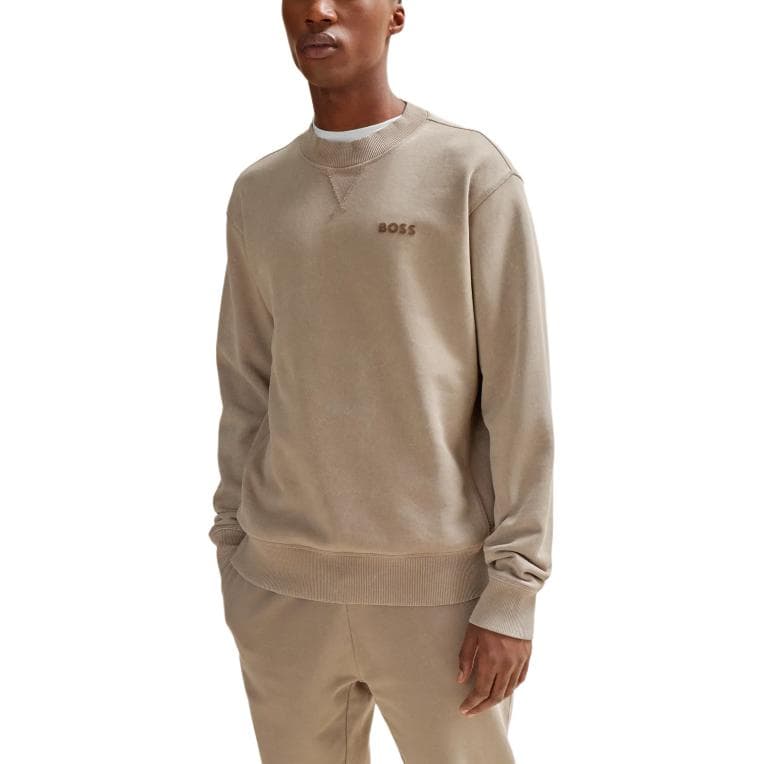 Кофта HUGO BOSS Cotton-Terry Relaxed-Fit Sweatshirt With Logo Detail - изображение 3