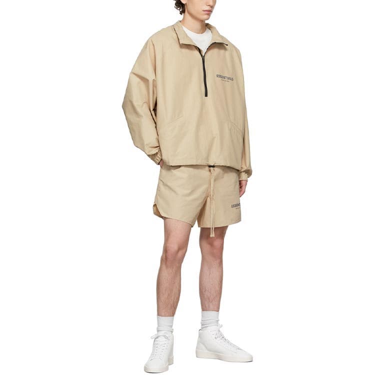 Куртка Fear of God Essentials FW21 Half-zip Track Jacket BeigeLinen Logo - изображение 5