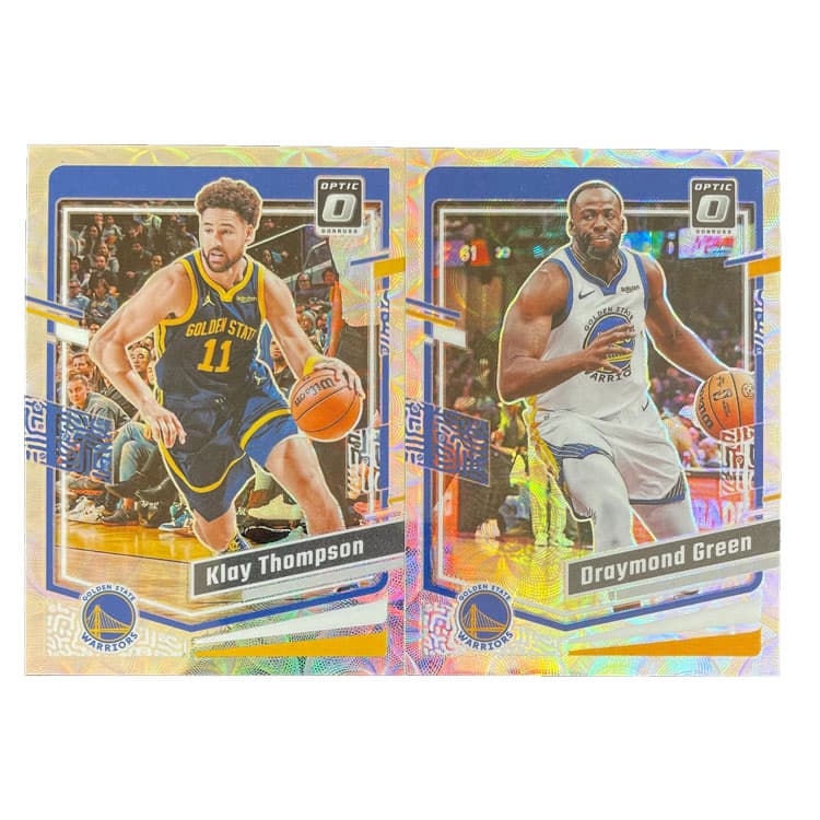 Коллекционные карточки PANINI x Klay Thompson x Draymond Green 2023-24 Optic Warriors Circle Die-Cut Trading Cards 2-Pack Спортивные карты - изображение 1