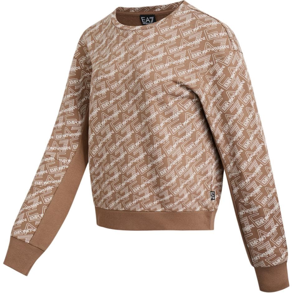 Худи EMPORIO ARMANI EA7 SS24 Толстовка Женская Кофейного цвета - изображение 3