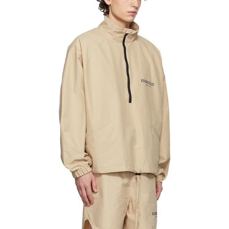 Куртка Fear of God Essentials FW21 Half-zip Track Jacket BeigeLinen Logo - изображение 6
