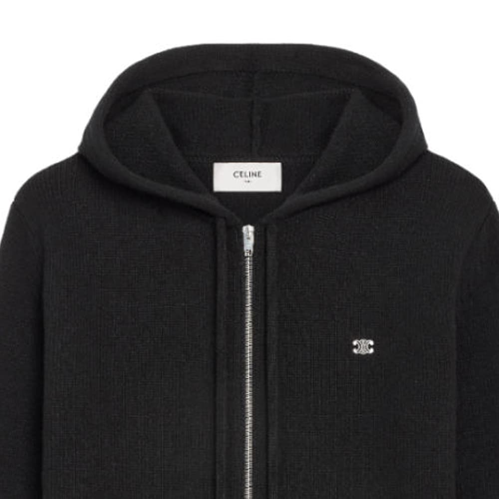 Кофта CELINE FW23 Logo Embroidered Zip Sweatshirt - изображение 4