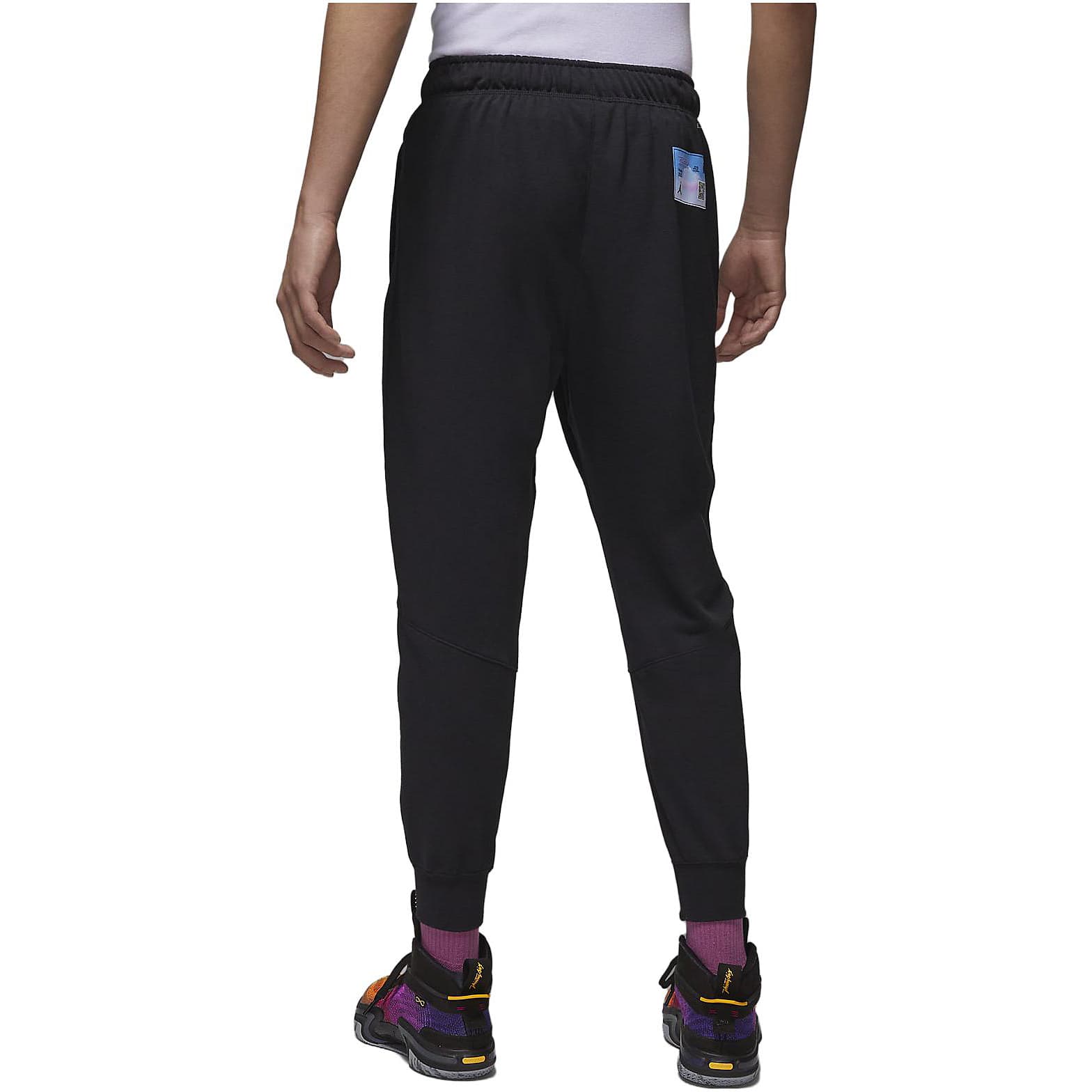Штаны Jordan Dri-FIT Dongdan Спортивные брюки с принтом логотипа, быстросохнущие, с эластичным манжетом, вязаные, мужские, черные - изображение 3