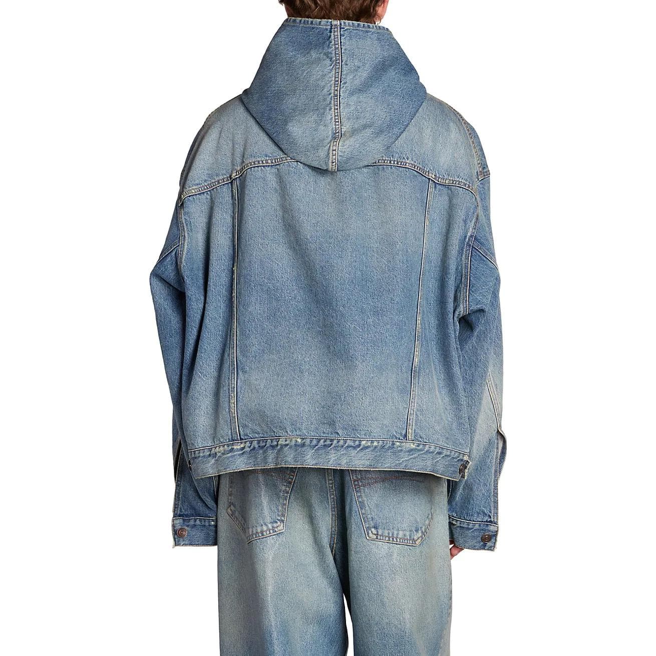 Куртка Balenciaga FW22 Denim Hoodie Jacket Blue - изображение 4