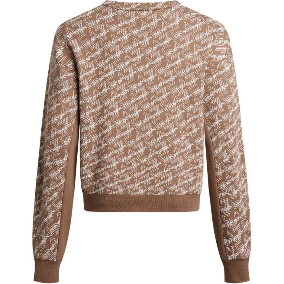 Худи EMPORIO ARMANI EA7 SS24 Толстовка Женская Кофейного цвета - изображение 2