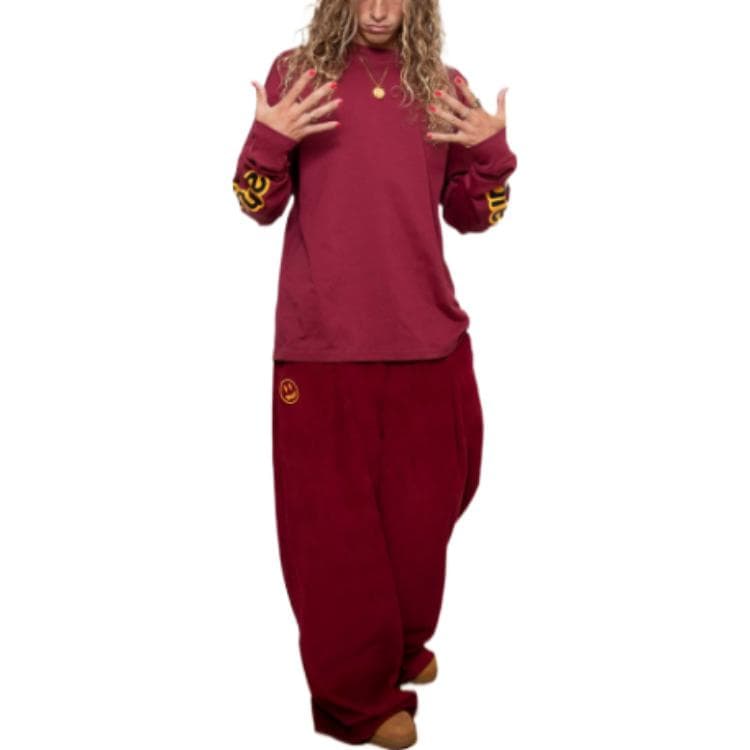 Футболка Drew House ls hug tee drew house Burgundy FW22 LogoT - изображение 3