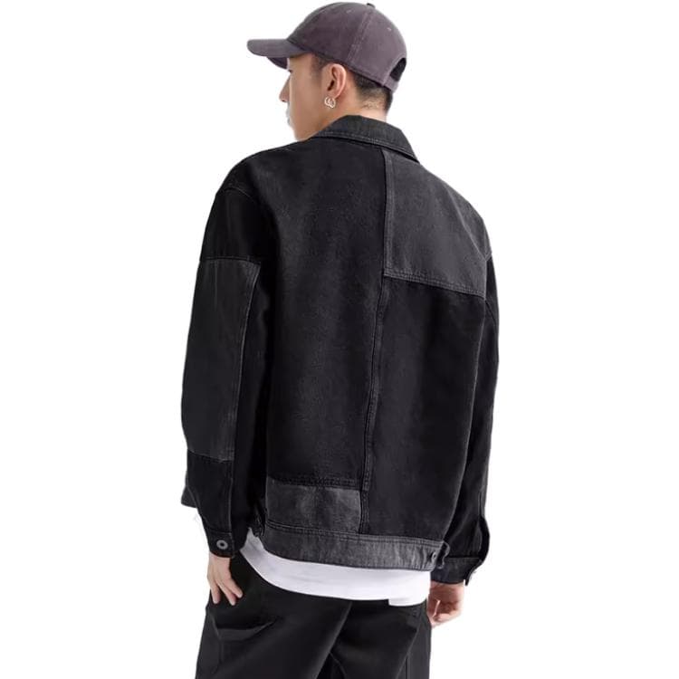 Джинсовая куртка PEACEBIRD MEN Colorblock Denim Jacket Black - изображение 4