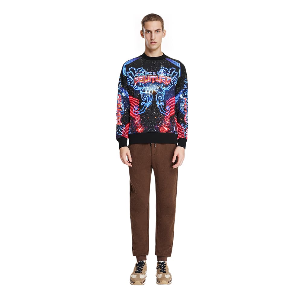Кофта Versace Jeans Couture FW22 Letter Print Sweatshirt Black - изображение 5