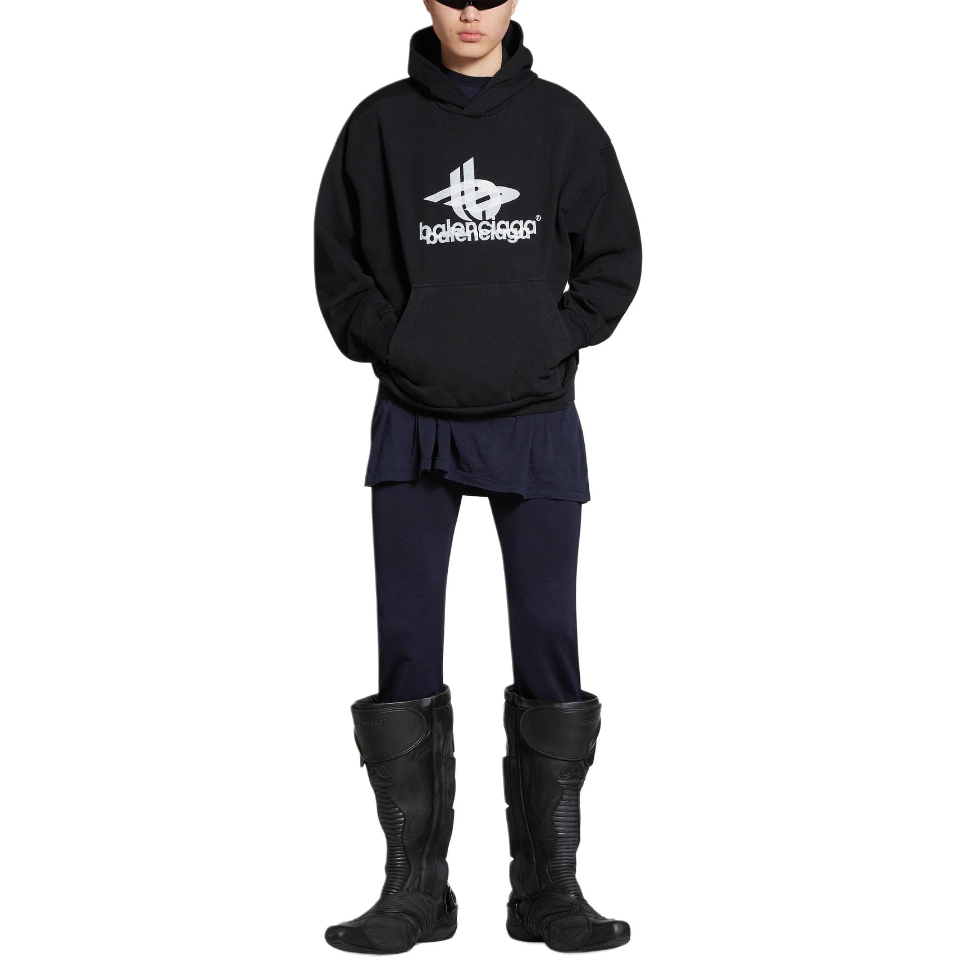 Худи Balenciaga Logo Hoodie Black - изображение 10