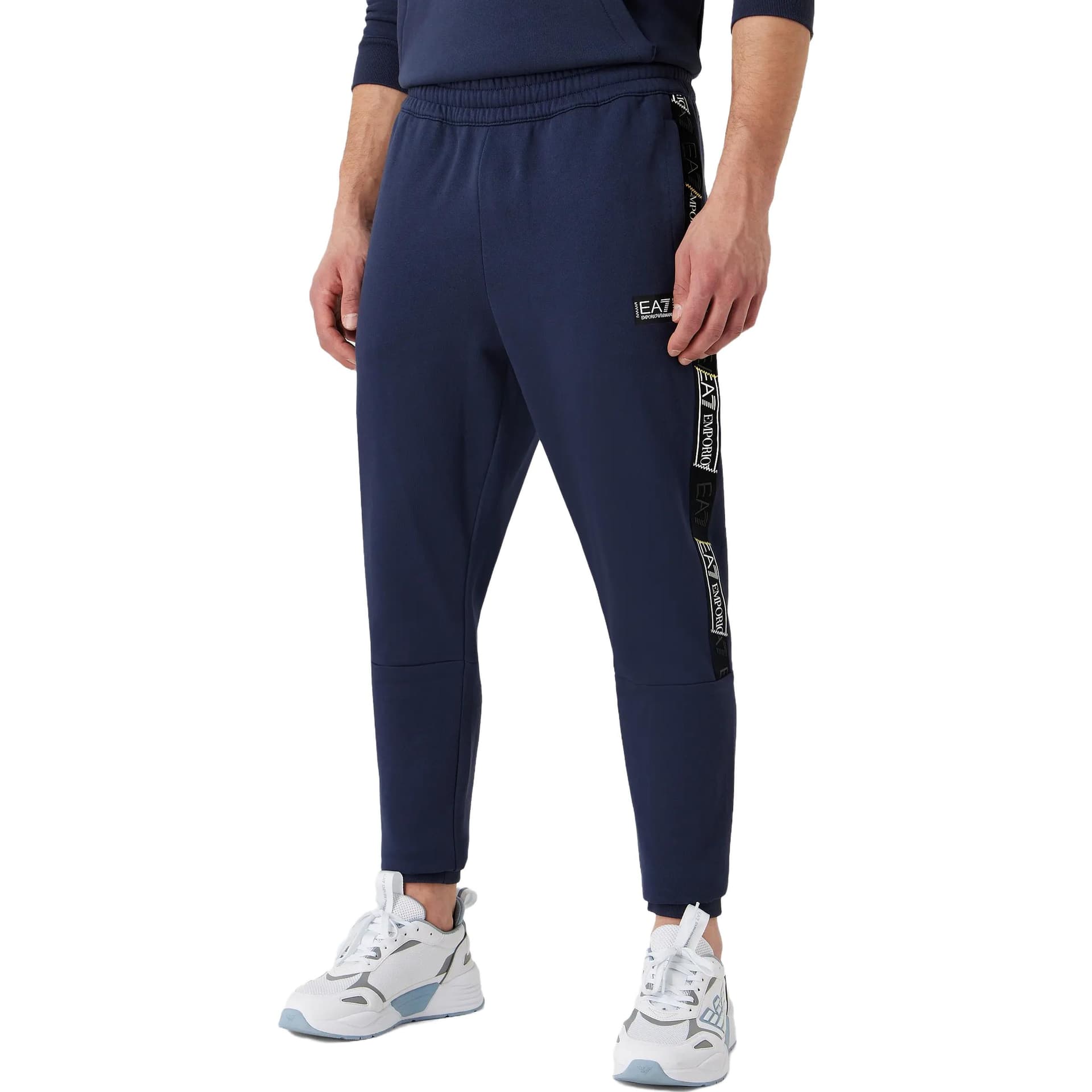 Штаны EMPORIO ARMANI EA7 Темно-синие мужские повседневные штаны - изображение 3
