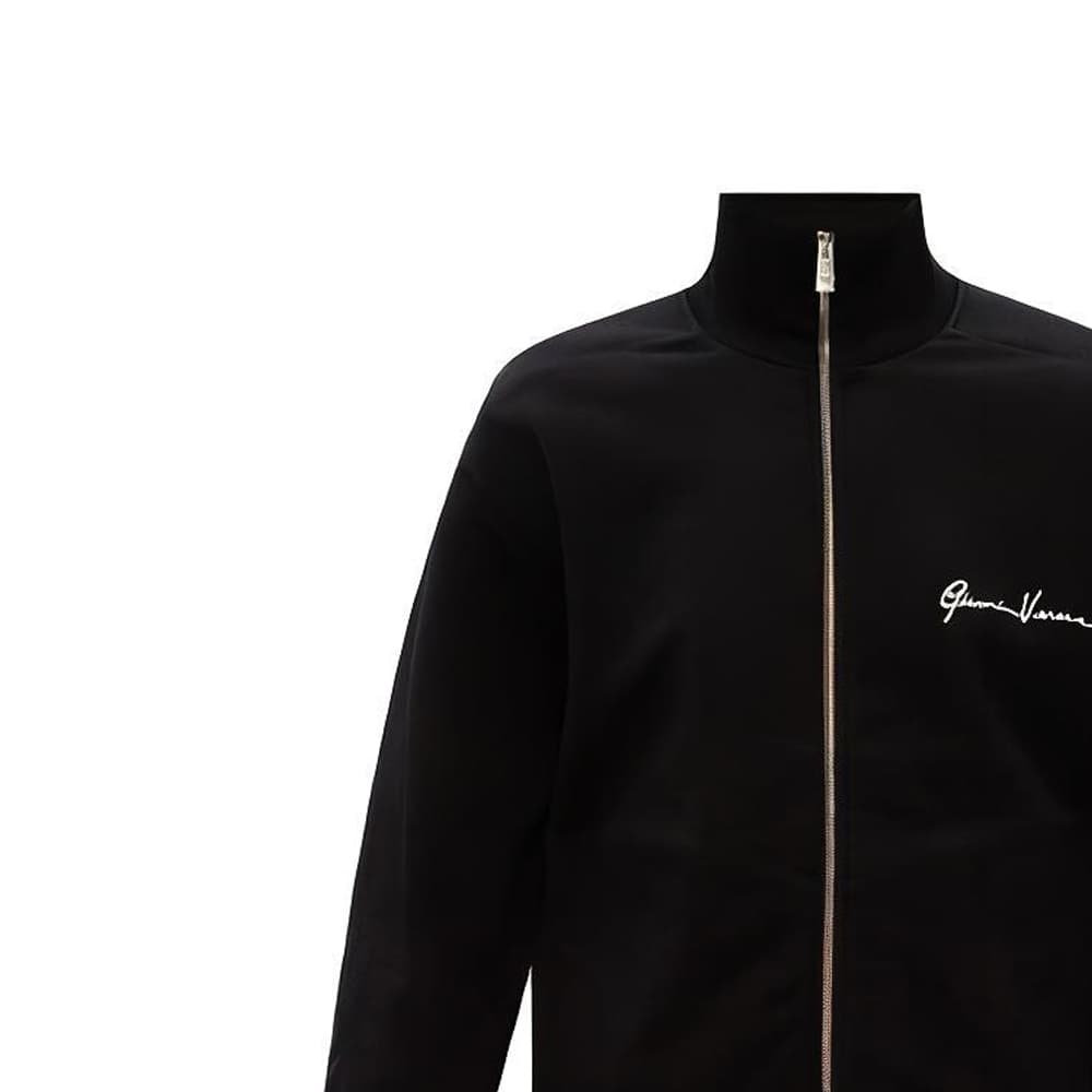 Куртка Versace Logo Embroidered Zip Jacket Black - изображение 5