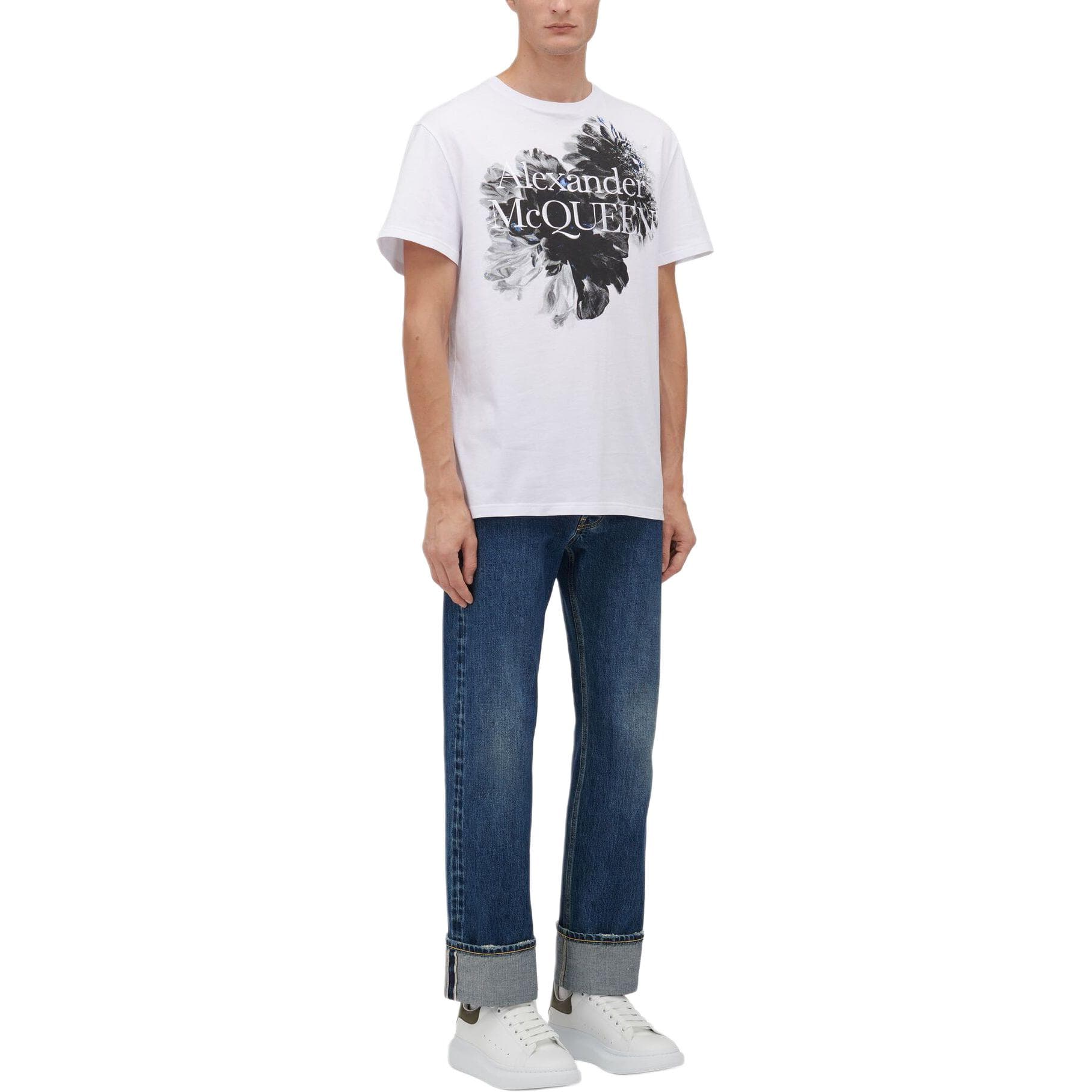 Футболка Alexander McQueen SS24 Dutch Flower Logo T-Shirt T - изображение 3