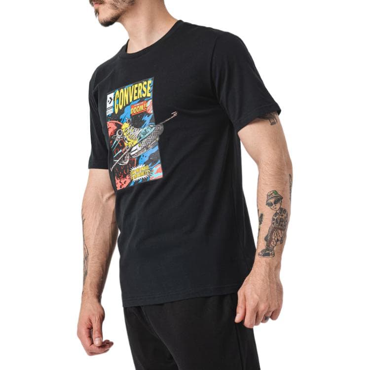 Футболка Converse Comic Cover Mens Black T-shirt with comic print, круглый вырез, пуловер, короткий рукав - изображение 4