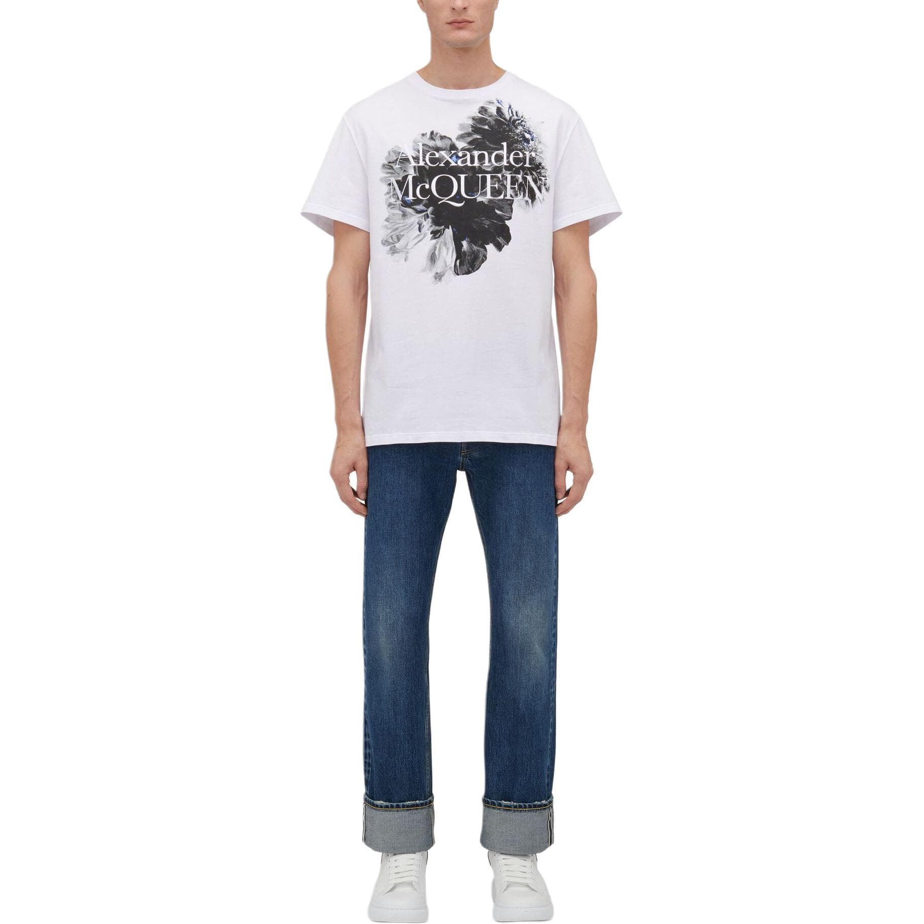 Футболка Alexander McQueen SS24 Dutch Flower Logo T-Shirt T - изображение 5