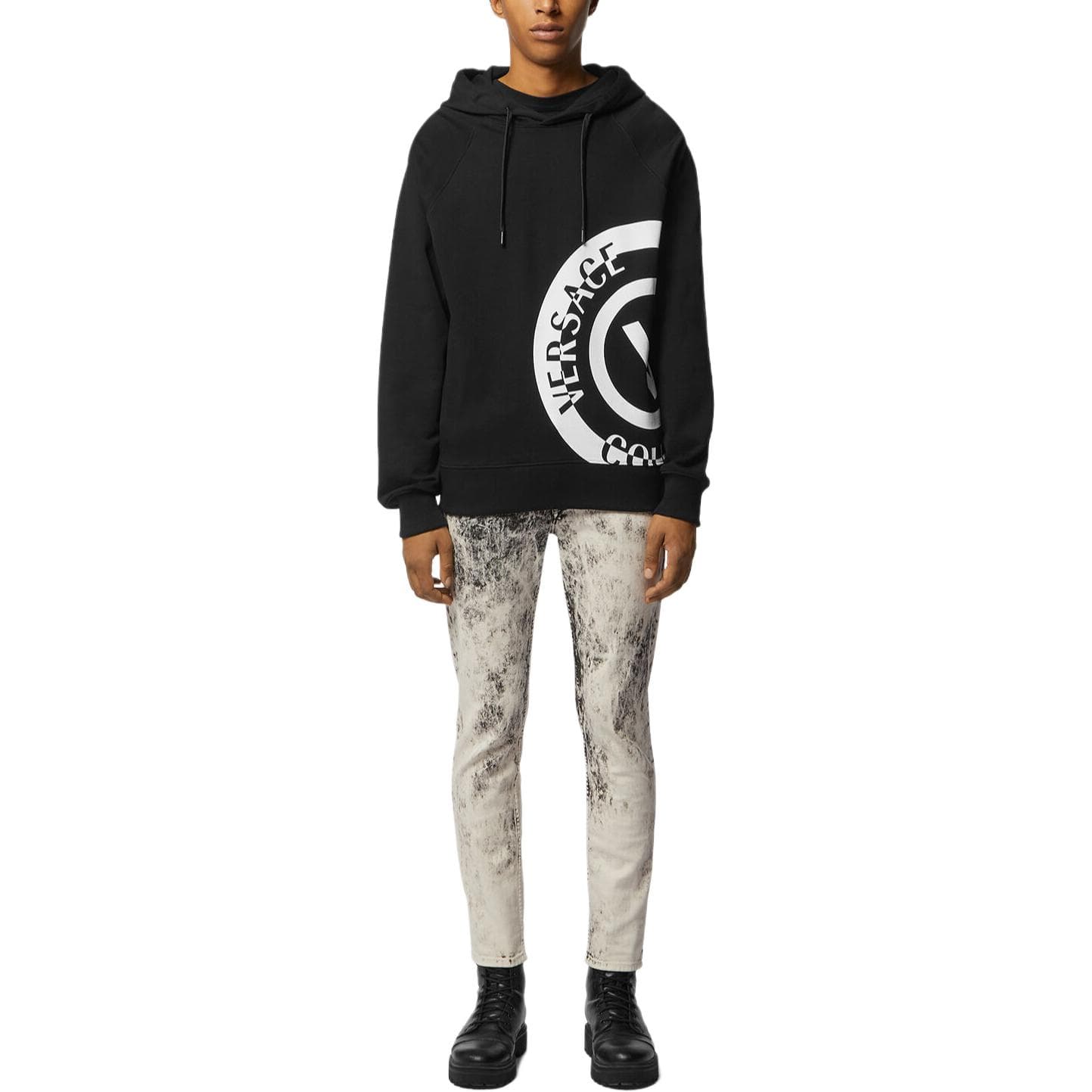 Штаны Versace Jeans Couture Bleached Slim Low-Rise Jeans White — фото 2
