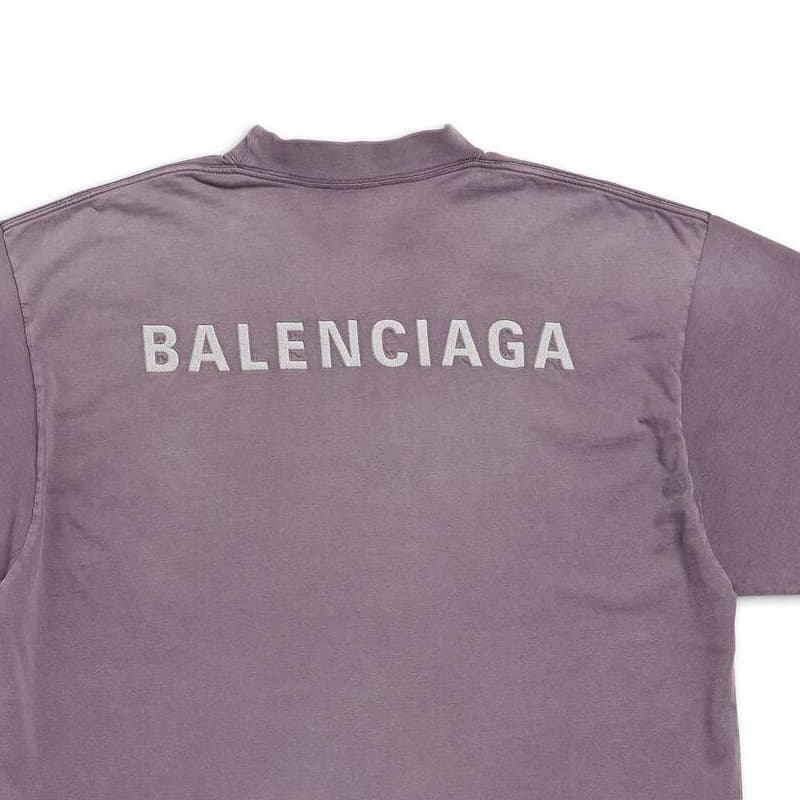 Футболка Balenciaga FW23 T Рубашка Стандартная Мужская Фиолетово-Серый - изображение 6