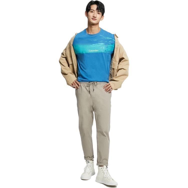 Футболка Calvin Klein Мужские синие T-рубашки - изображение 2