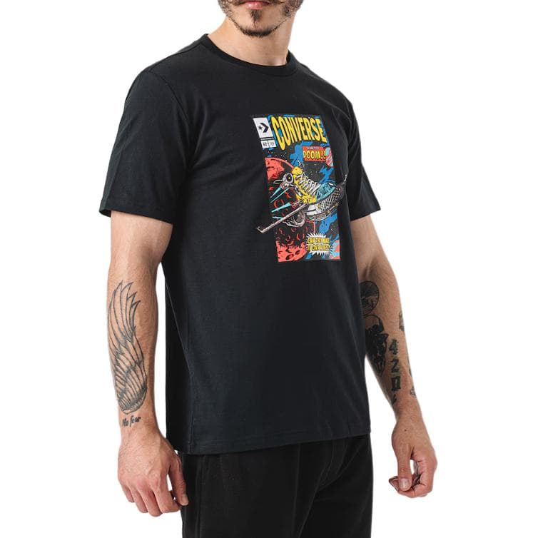 Футболка Converse Comic Cover Mens Black T-shirt with comic print, круглый вырез, пуловер, короткий рукав - изображение 5
