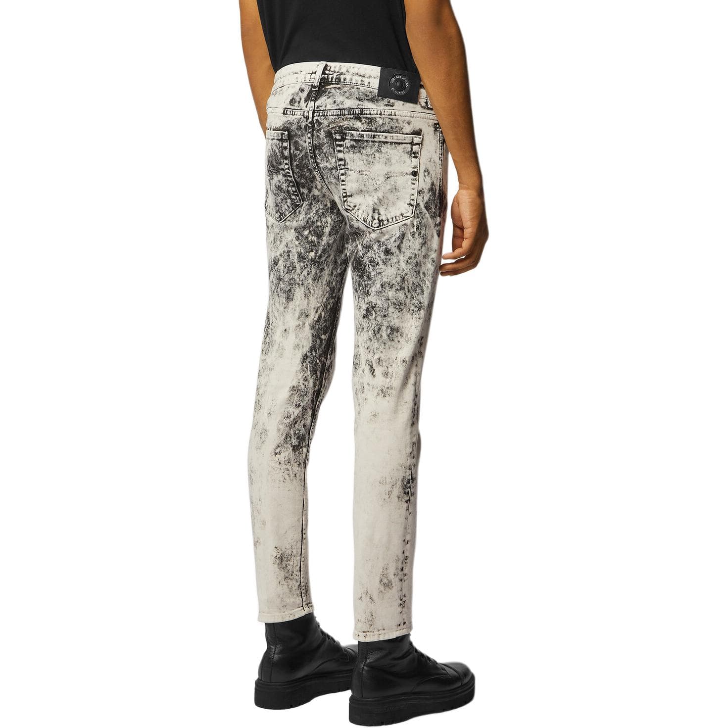 Штаны Versace Jeans Couture Bleached Slim Low-Rise Jeans White — фото 4