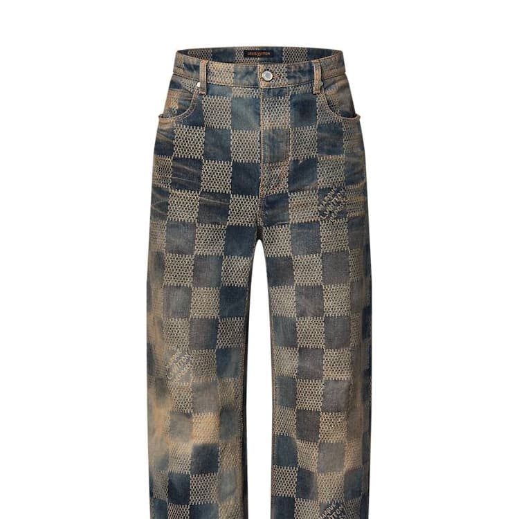Штаны Louis Vuitton FW24 Logo Jacquard Straight Jeans - изображение 8