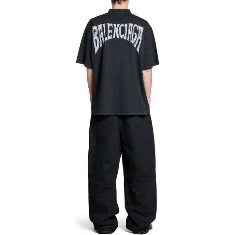 Футболка Balenciaga Hand-Drawn T-Shirt Medium Fit In Black Faded T - изображение 4