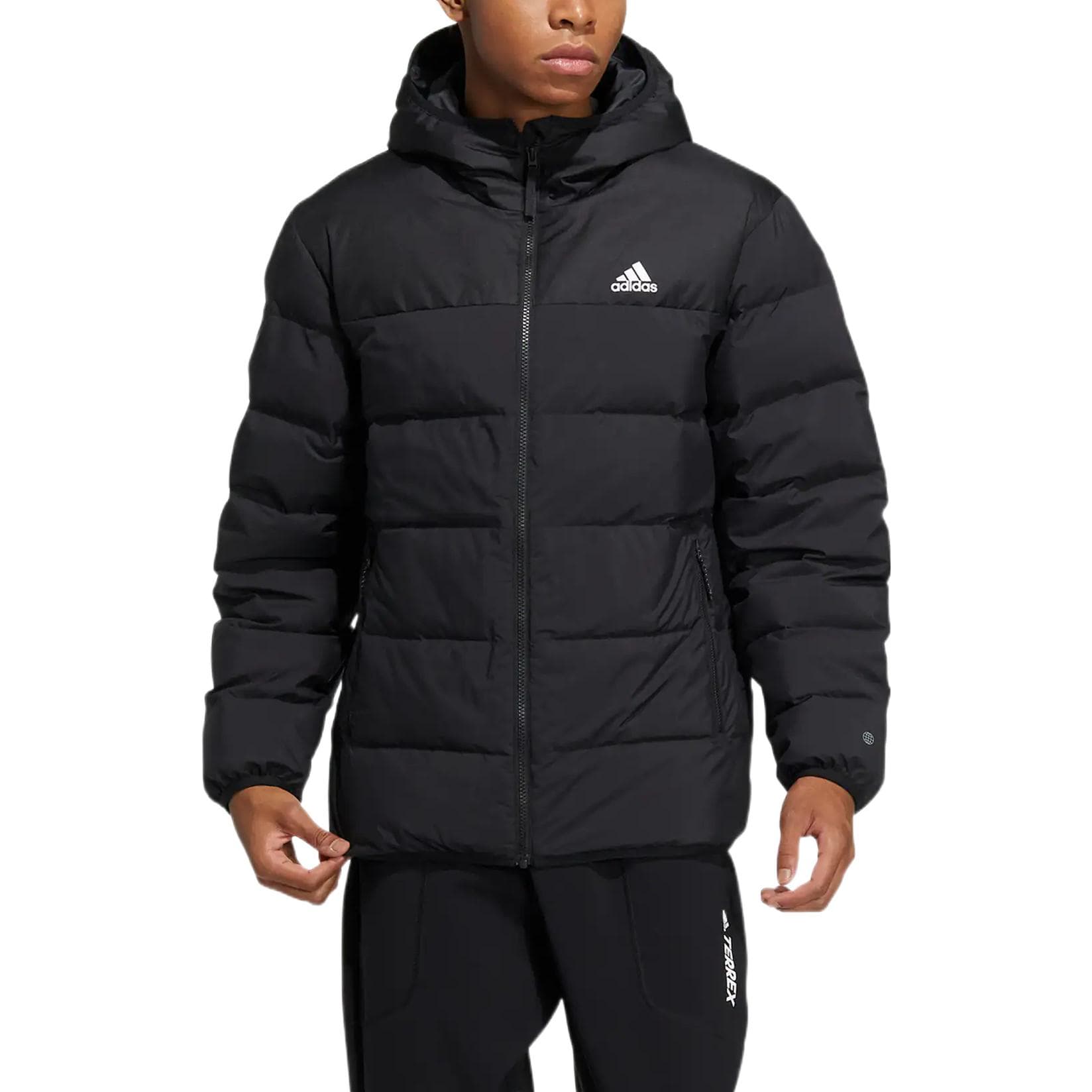 Зимняя куртка adidas Logo Print Puffer Jacket - изображение 2