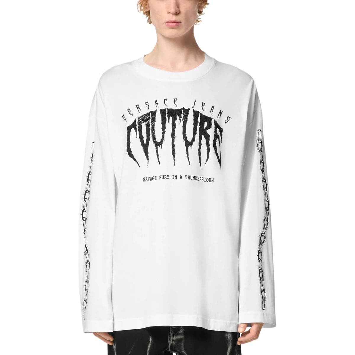 Футболка VERSACE JEANS COUTURE SS24 T Рубашка Мужская Белая - изображение 2