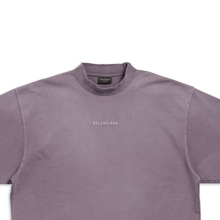 Футболка Balenciaga FW23 T Рубашка Стандартная Мужская Фиолетово-Серый - изображение 3