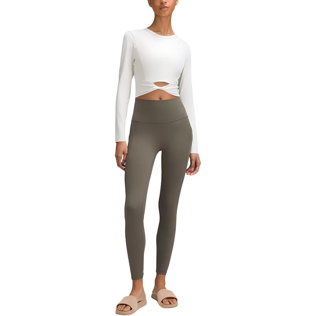 Блузка Lululemon Nulu™Cropped Collection Рубашка Женская Костяной Белый - изображение 3