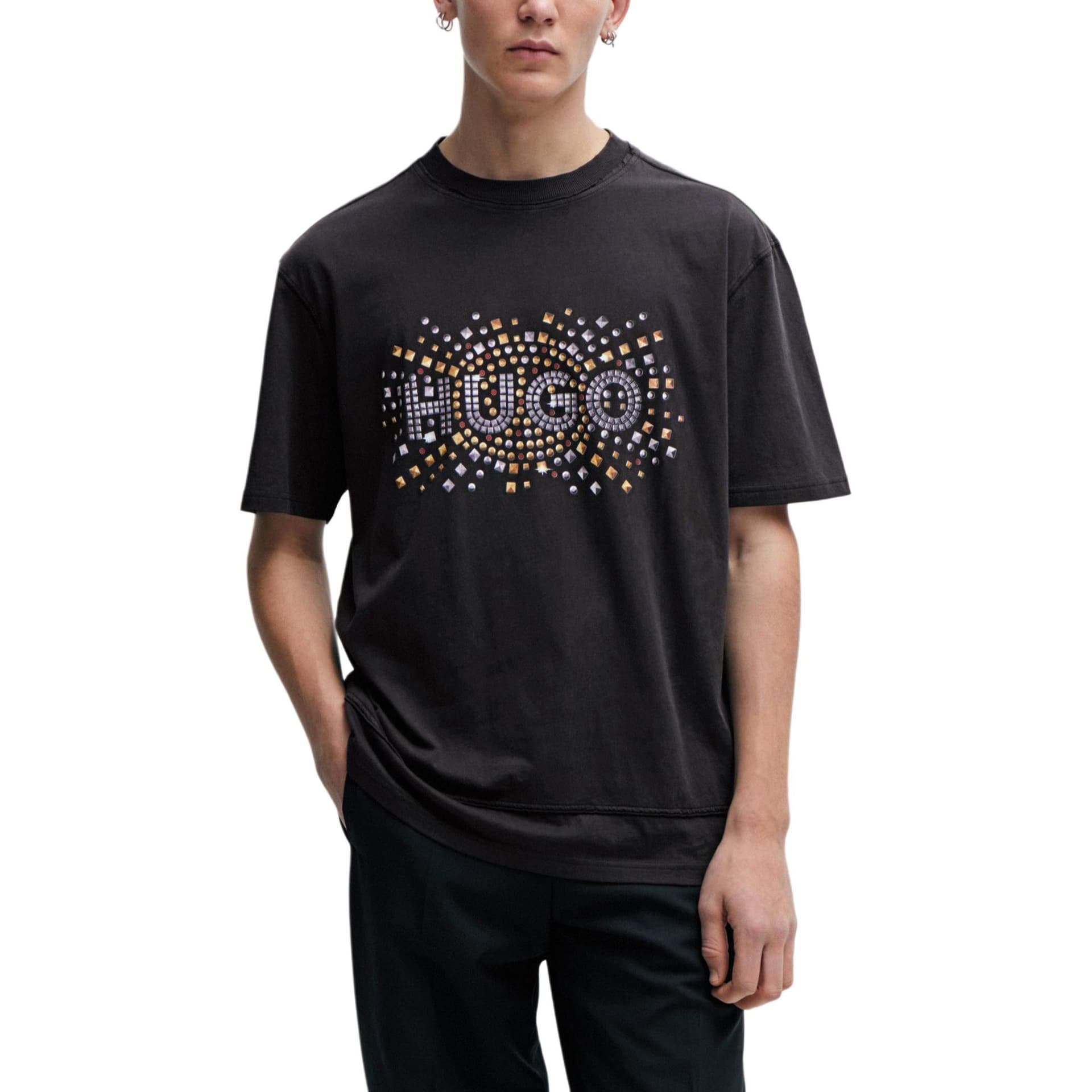 Футболка HUGO BOSS Cotton-Jersey T-Shirt With Stud-Effect Artwork T - изображение 2