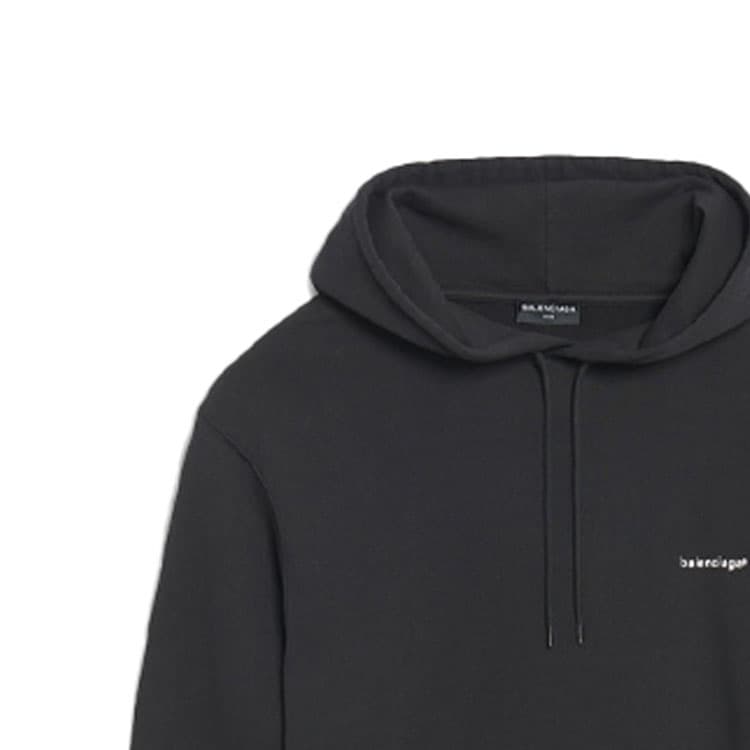 Худи Balenciaga Logo Hoodie Black - изображение 7