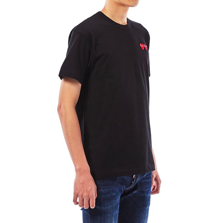 Футболка CDG Play Twin Heart T-Shirt Black - изображение 6