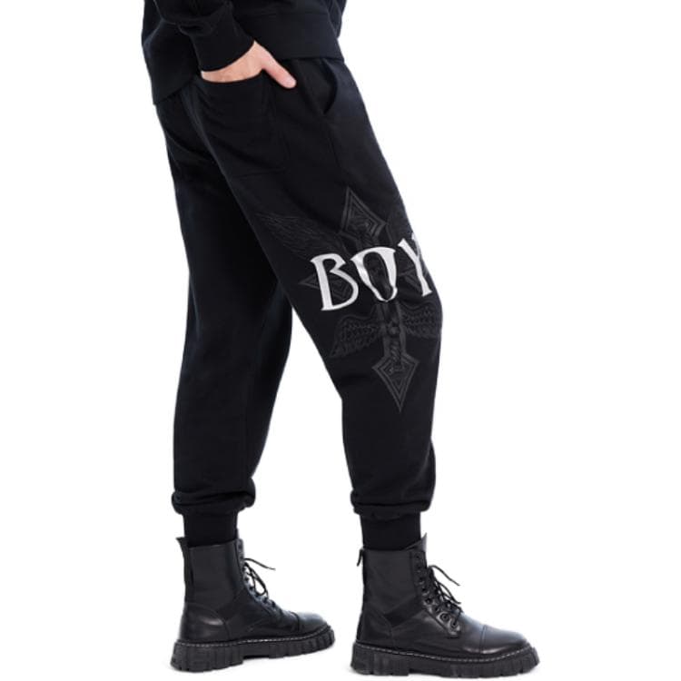 Штаны Boy London Спортивные трикотажные штаны унисекс черные - изображение 5