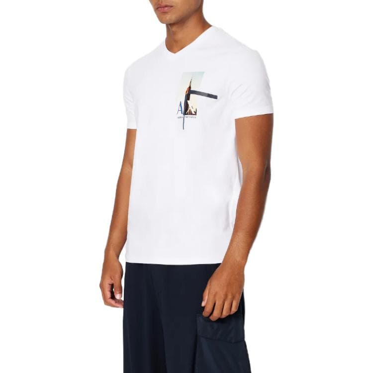 Футболка ARMANI EXCHANGE Slim Fit Stretch Jersey Cotton Logo Design T-Shirt T - изображение 2