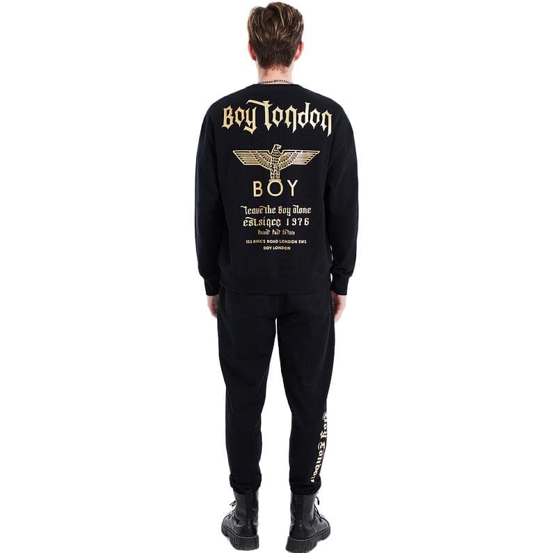 Кофта Boy London Letter Print Crewneck Sweatshirt Black - изображение 4