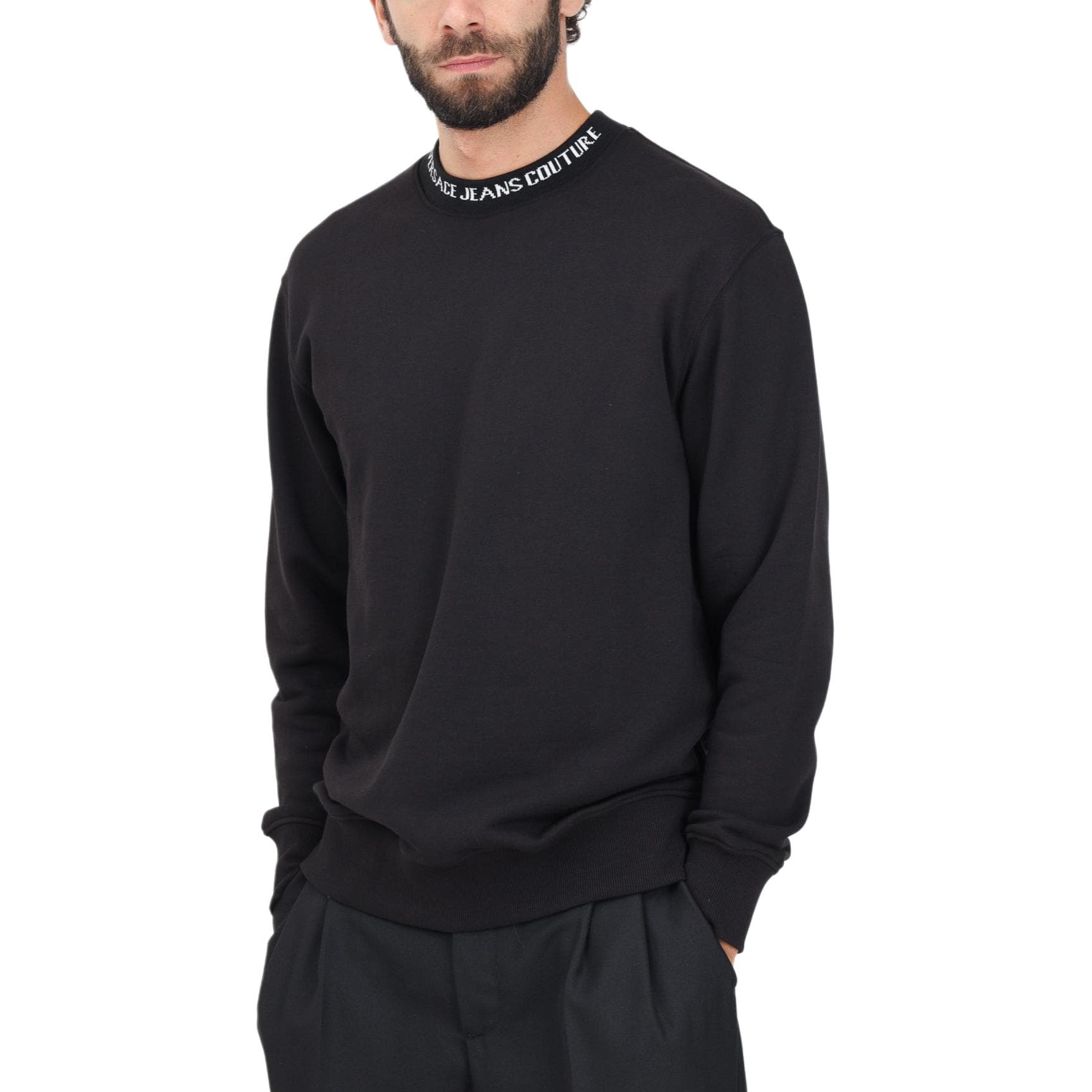 Кофта Versace Jeans Couture Letter Print Crewneck Sweatshirt Black - изображение 4